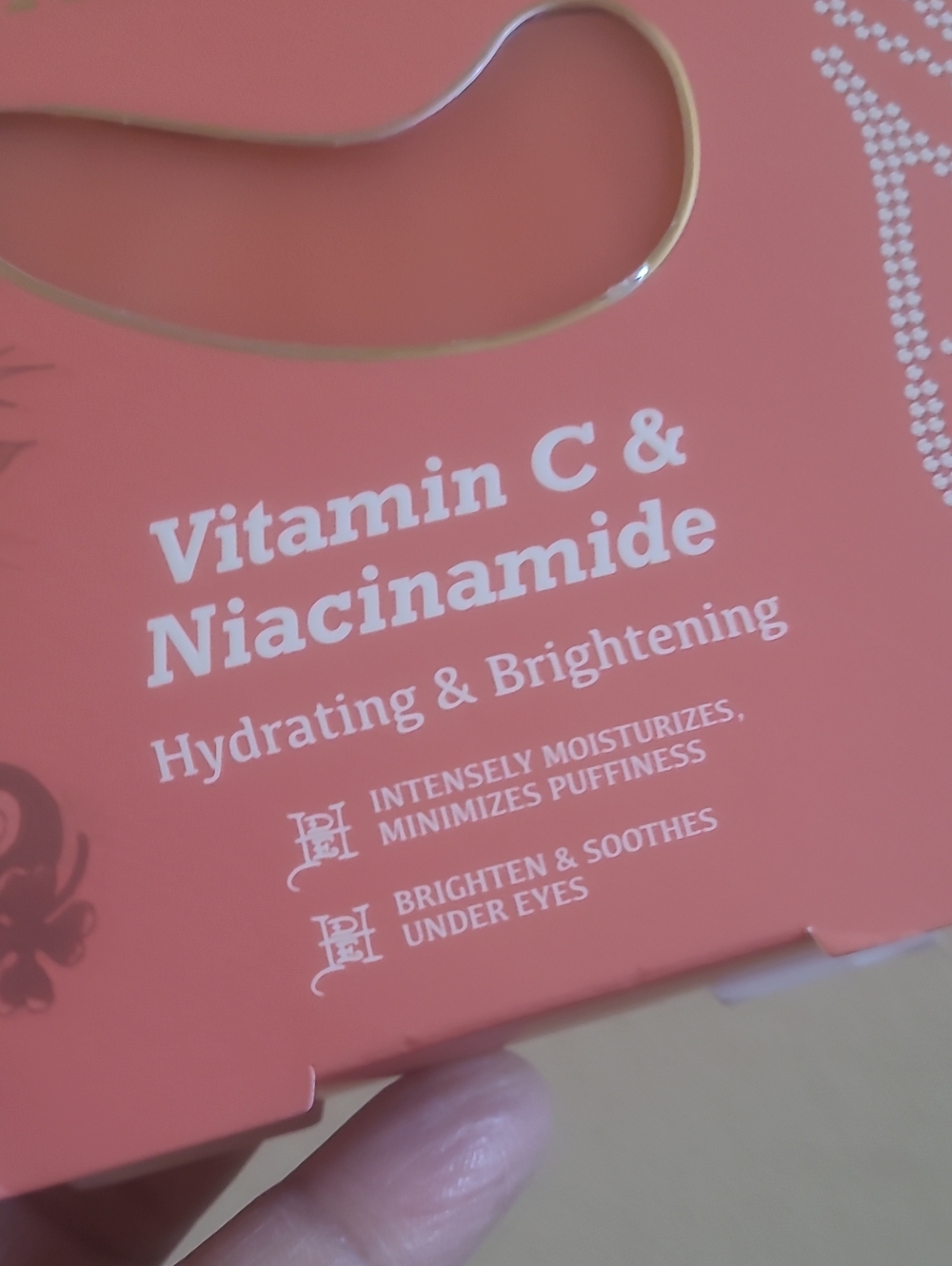 Ed Hardy Hydro-Gel Eye Patches — Coral Pink Vitamin C & Niacinamide - Picture 2 of 5